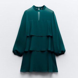 NEW ZARA mini ruffled dress